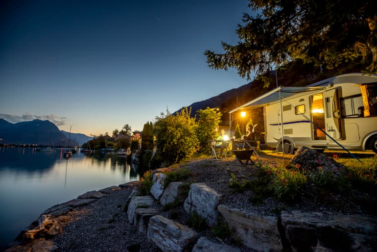Camping Au Lac, Ringgenberg, Switzerland: a small campsite located at Lake Brienz.