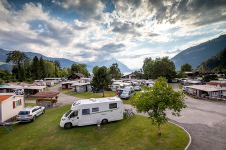 Pitches for motorhomes, caravans and tents at Camping Manor Farm in Unterseen Interlaken on Lake Thun Switzerland.jpg