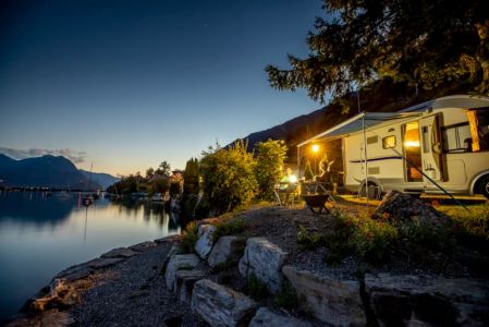 Evening mood at Camping Au Lac Ringgenberg Interlaken Switzerland