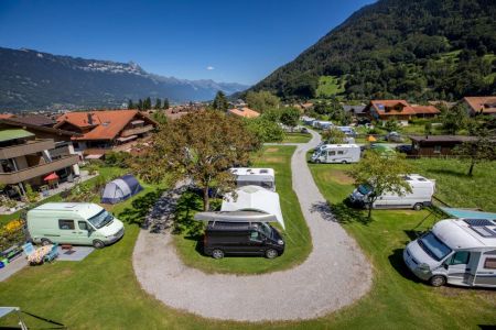 Camping Oberei Wilderswil Interlaken Switzerland plots for caravans motorhomes tents